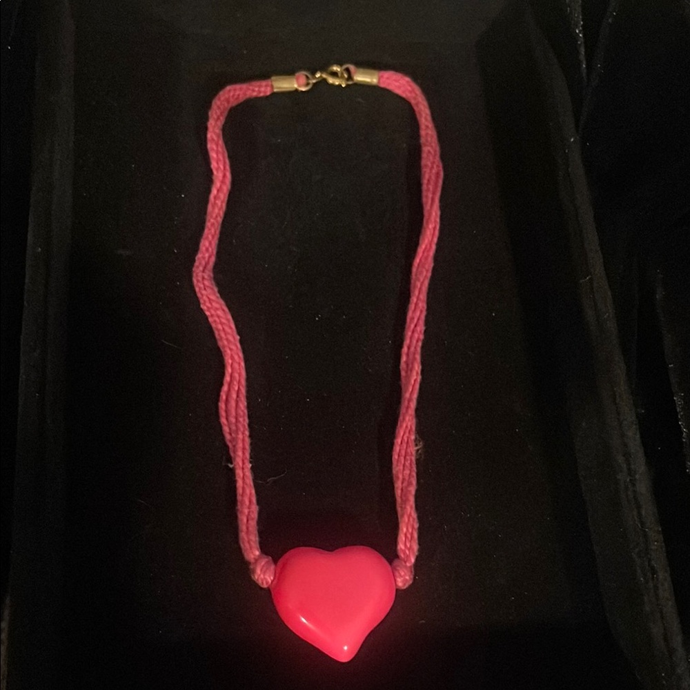 Pink Heart Pendant Necklace